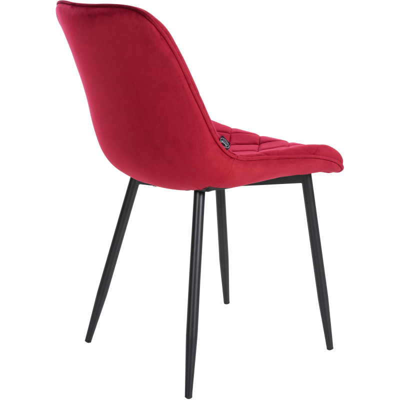 Chaise Springs velours rouge