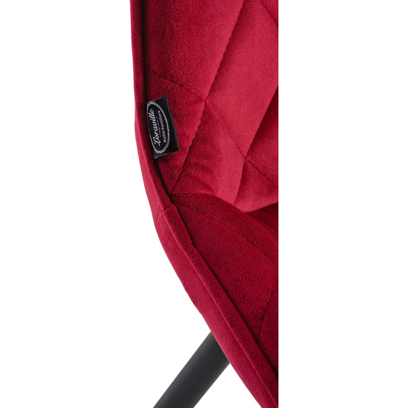 Chaise Springs velours rouge