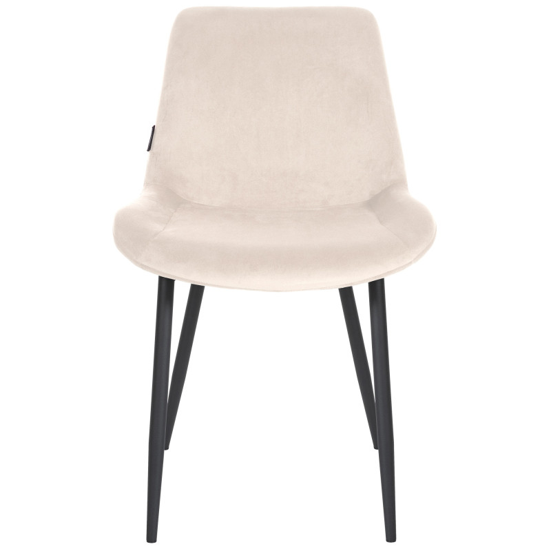 Chaise de salle à manger en velours Victoria crème
