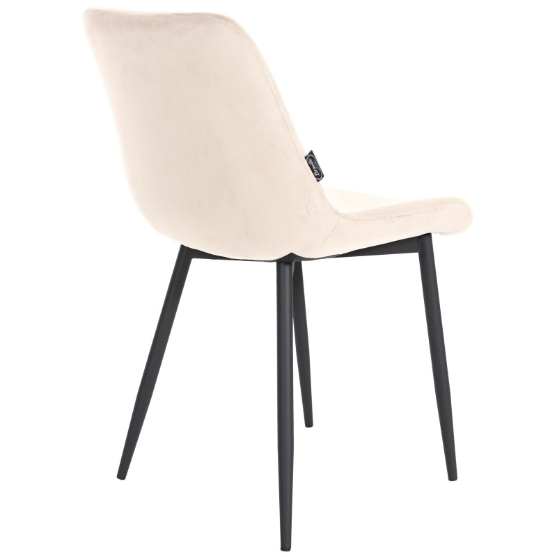Chaise de salle à manger en velours Victoria crème