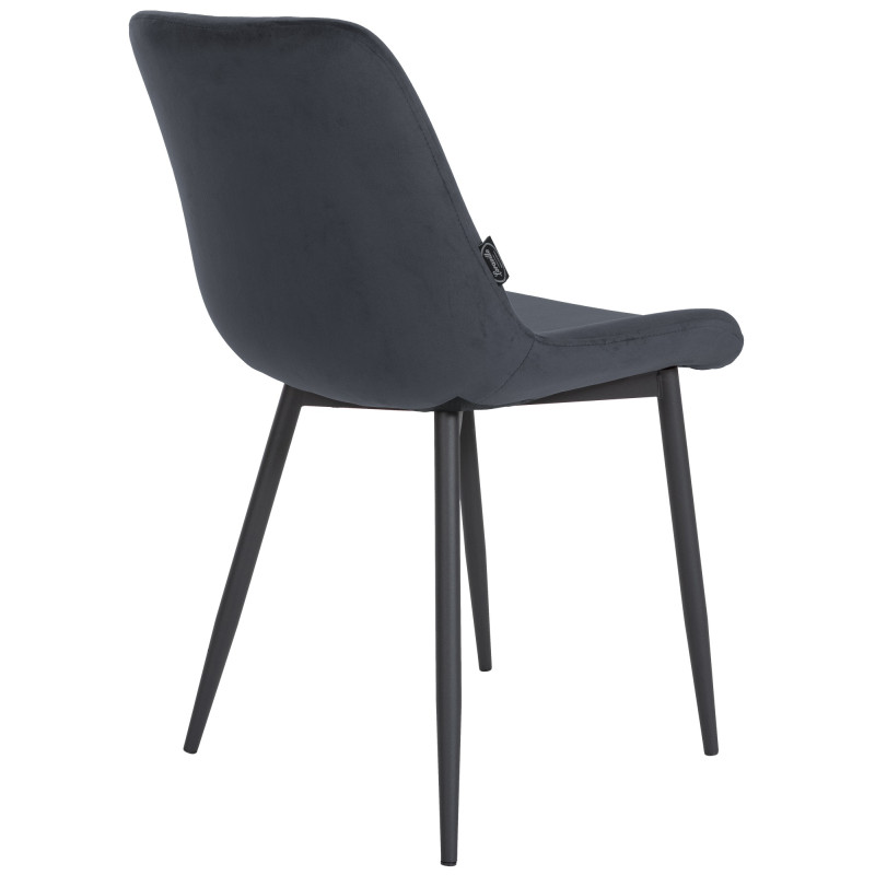 Chaise de salle à manger en velours Victoria noir
