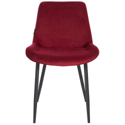 Chaise de salle à manger en velours Victoria rouge