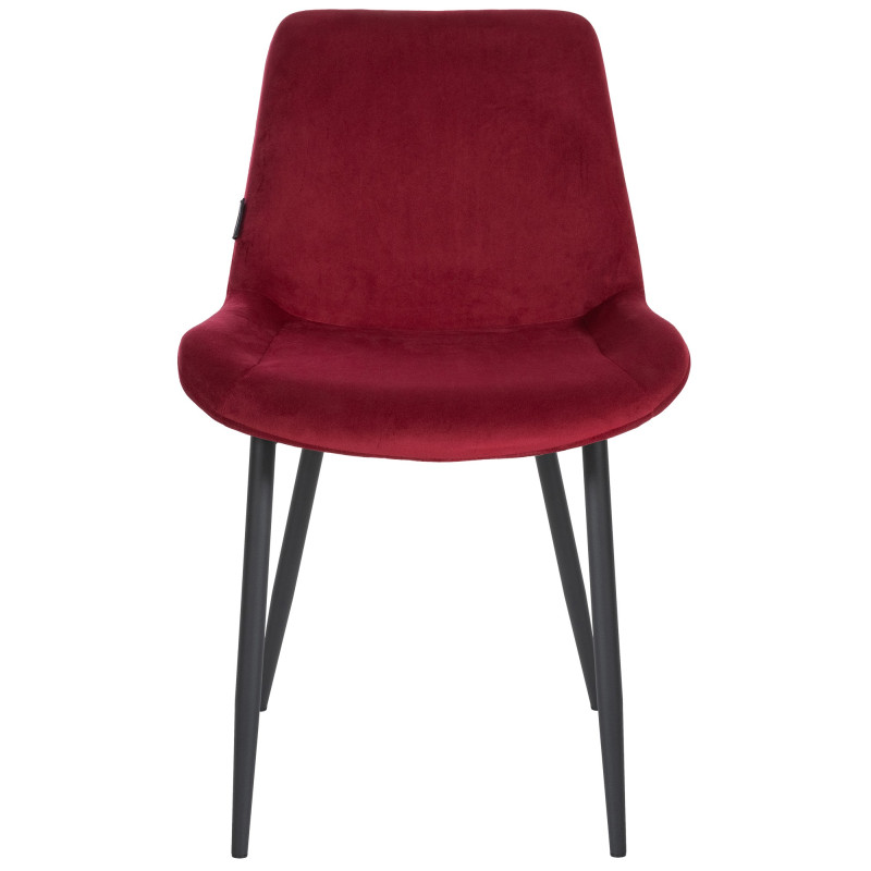 Chaise de salle à manger en velours Victoria rouge