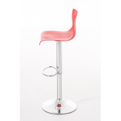 Lot de 2 tabourets de bar Hoover en plastique chromé rouge