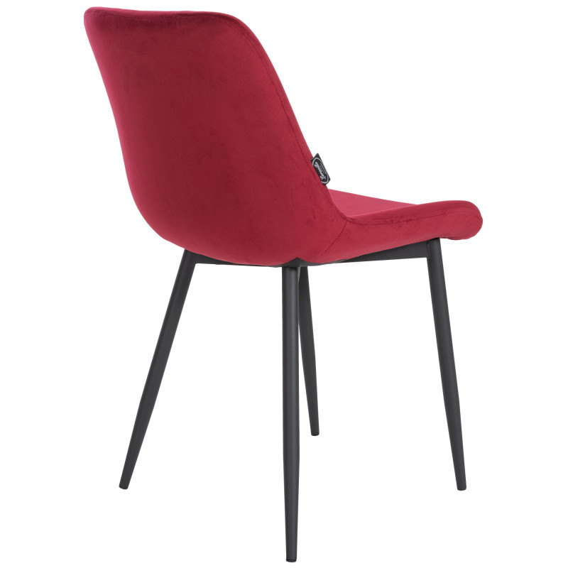 Chaise de salle à manger en velours Victoria rouge