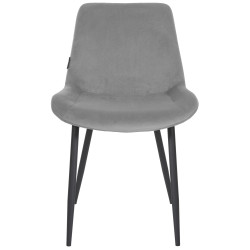 Chaise de salle à manger en velours Victoria gris
