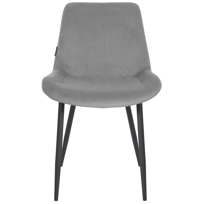 Chaise de salle à manger en velours Victoria gris