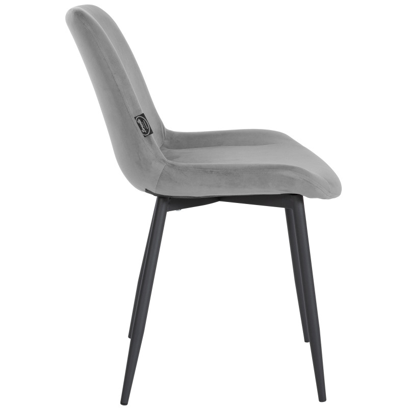 Chaise de salle à manger en velours Victoria gris