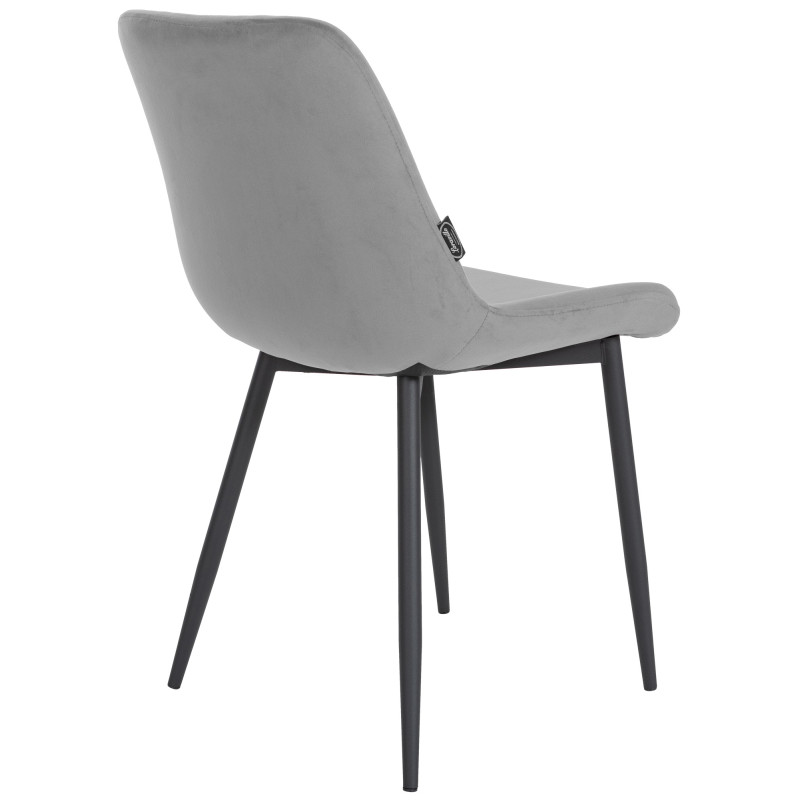 Chaise de salle à manger en velours Victoria gris