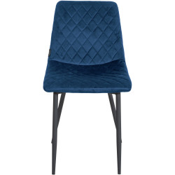 Chaise Telde velours bleu