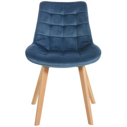 Chaise en velours Brook bleu