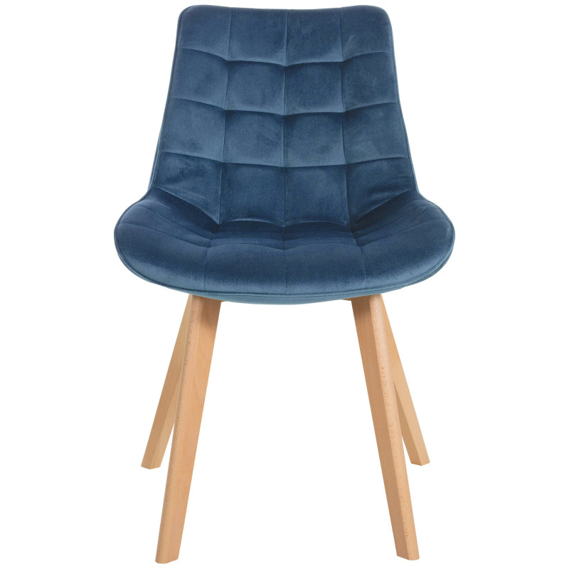 Chaise en velours Brook bleu