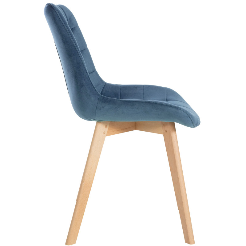 Chaise en velours Brook bleu