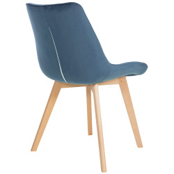 Chaise en velours Brook bleu