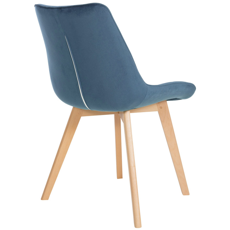 Chaise en velours Brook bleu