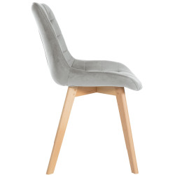 Chaise en velours Brook gris