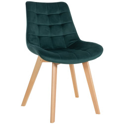 Chaise en velours Brook vert