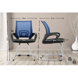 Chaise visiteur Eureka bleu