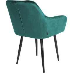 Chaise de salle à manger en velours Stanley vert foncé