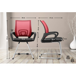 Chaise visiteur Eureka rouge