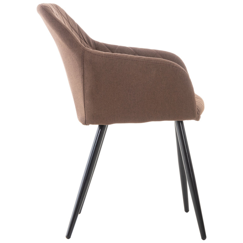Lot de 2 chaises de salle à manger Shila tissu brun