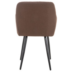 Lot de 2 chaises de salle à manger Shila tissu brun