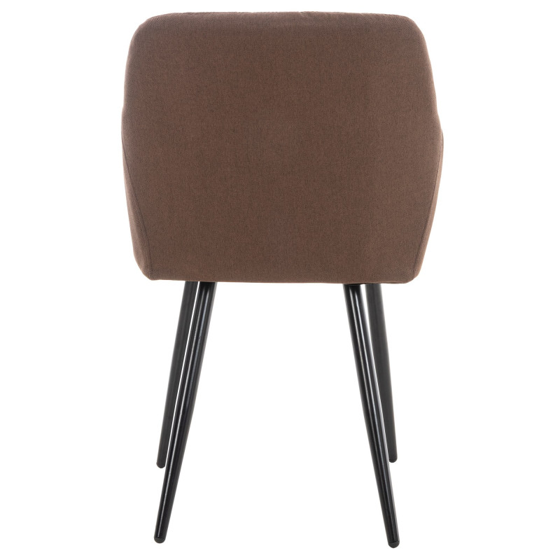 Lot de 2 chaises de salle à manger Shila tissu brun