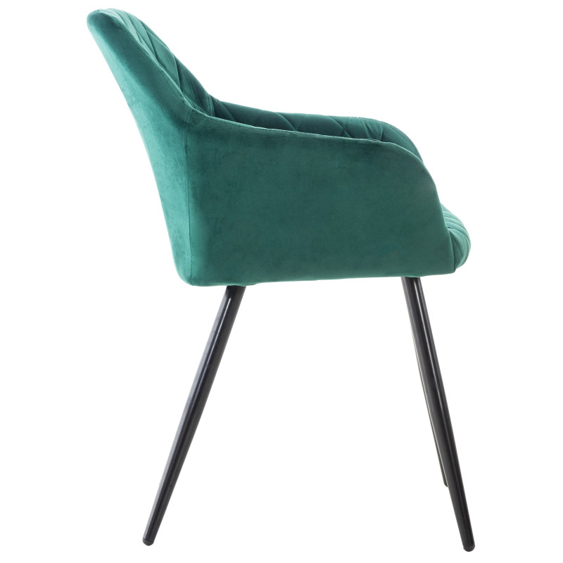 Lot de 2 chaises de salle à manger Shila velours vert