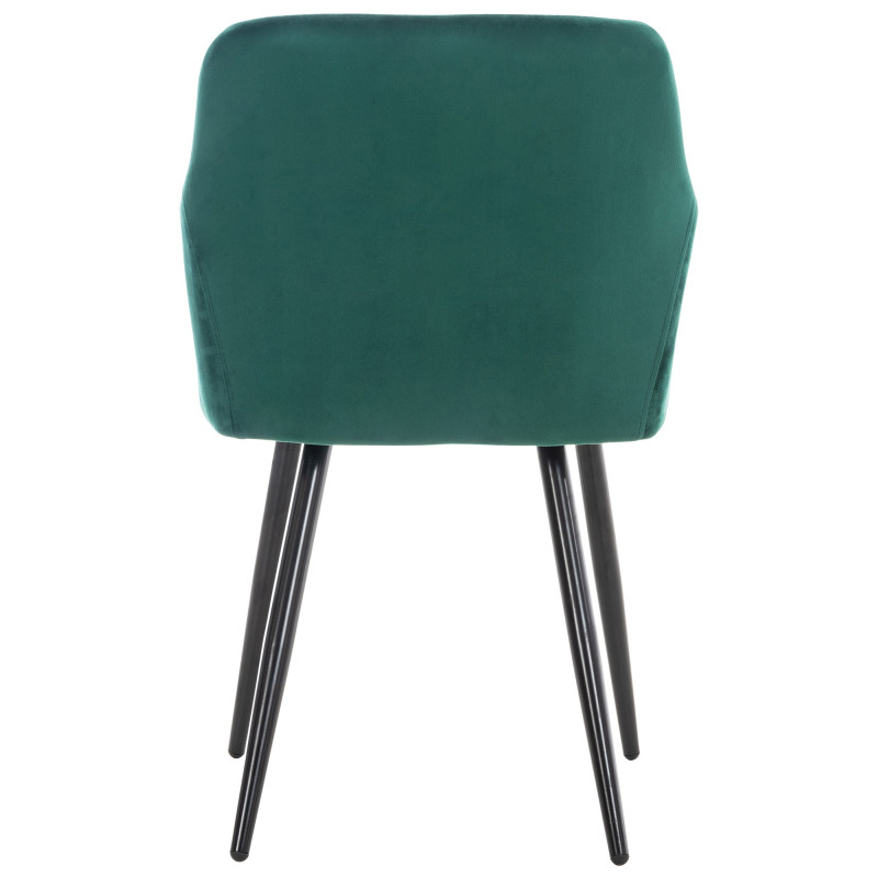 Lot de 2 chaises de salle à manger Shila velours vert