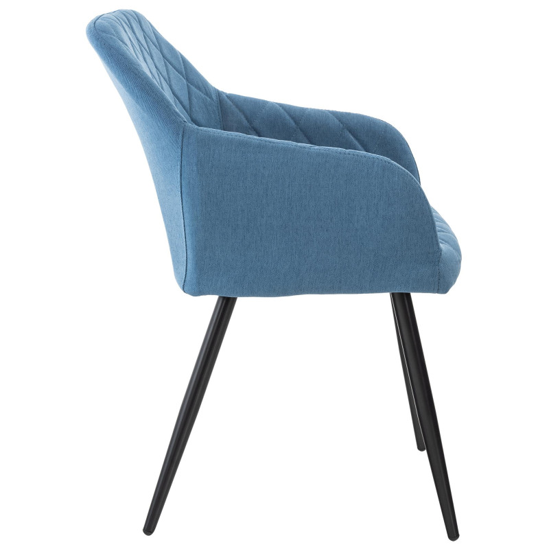 Lot de 2 chaises de salle à manger Shila tissu bleu