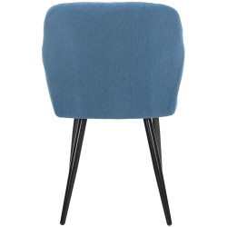 Lot de 2 chaises de salle à manger Shila tissu bleu