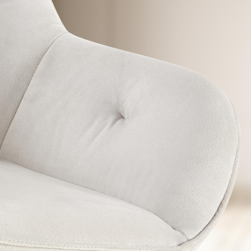 Fauteuil visiteur en velours Cassis, gris clair