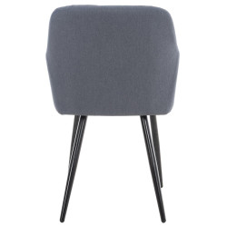 Lot de 2 chaises de salle à manger Shila tissu gris foncé