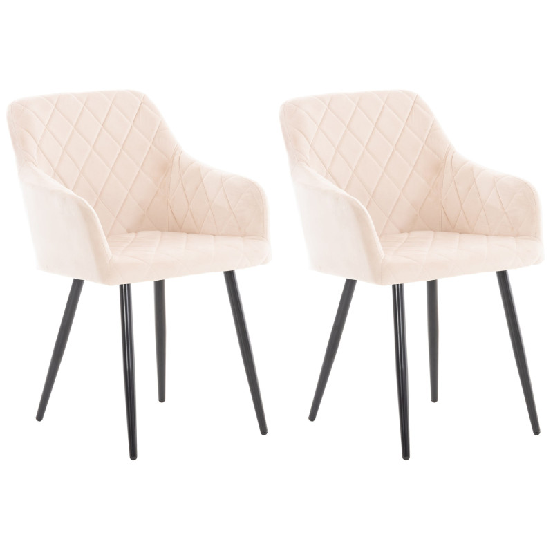 Lot de 2 chaises de salle à manger Shila velours beige