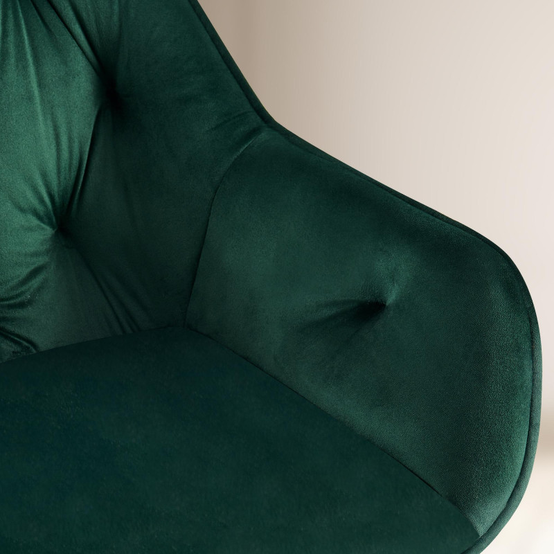 Chaise visiteur en velours vert Cassis