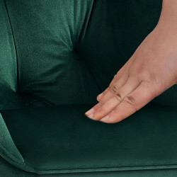 Chaise visiteur en velours vert Cassis