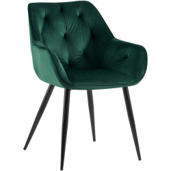 Silla para salón Cassis en terciopelo Terciopelo,Verde