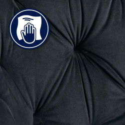 Fauteuil visiteur en velours Cassis, noir