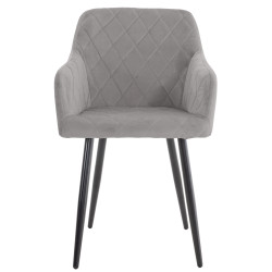 Lot de 2 chaises de salle à manger Shila velours gris