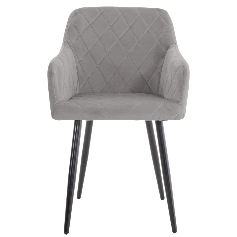 Lot de 2 chaises de salle à manger Shila velours gris