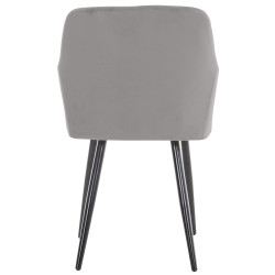 Lot de 2 chaises de salle à manger Shila velours gris