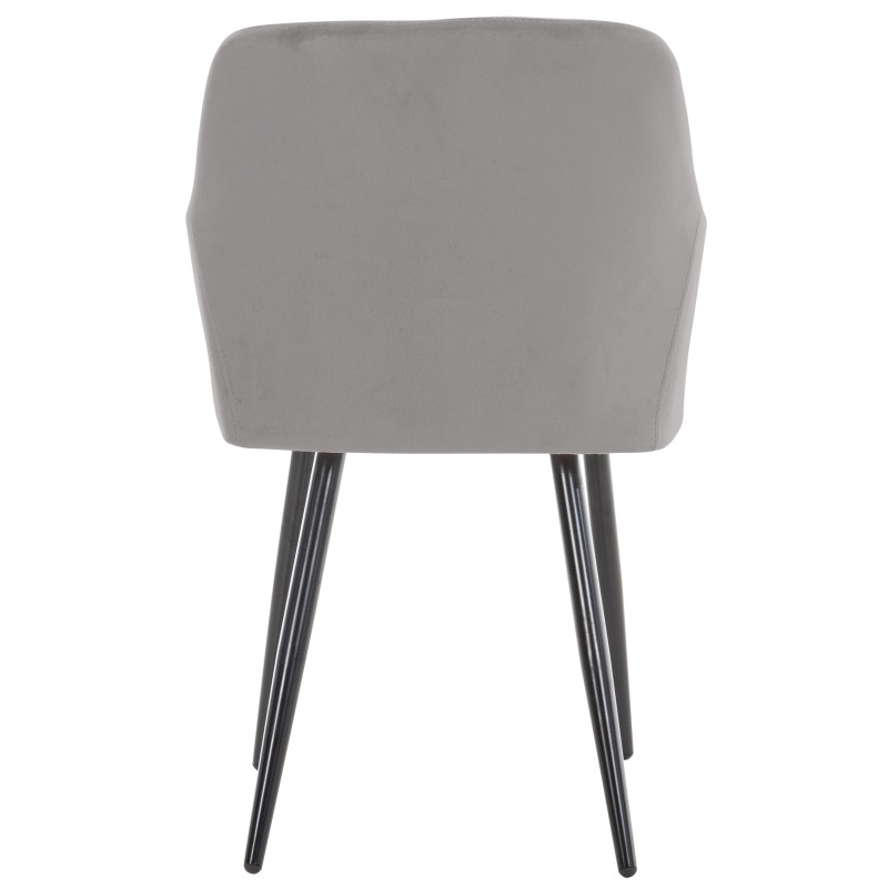 Lot de 2 chaises de salle à manger Shila velours gris