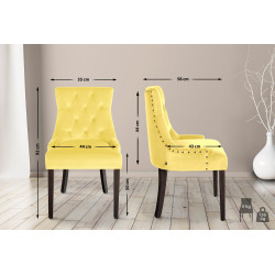Chaise de salle à manger Aberdeen velours antique jaune