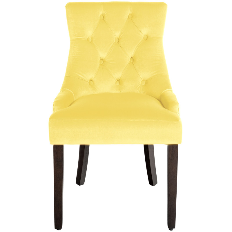 Chaise de salle à manger Aberdeen velours antique jaune