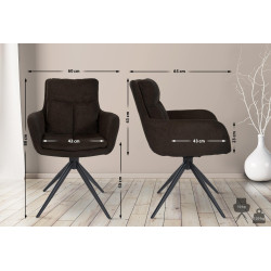 Chaise de salle à manger en tissu Vilas brun