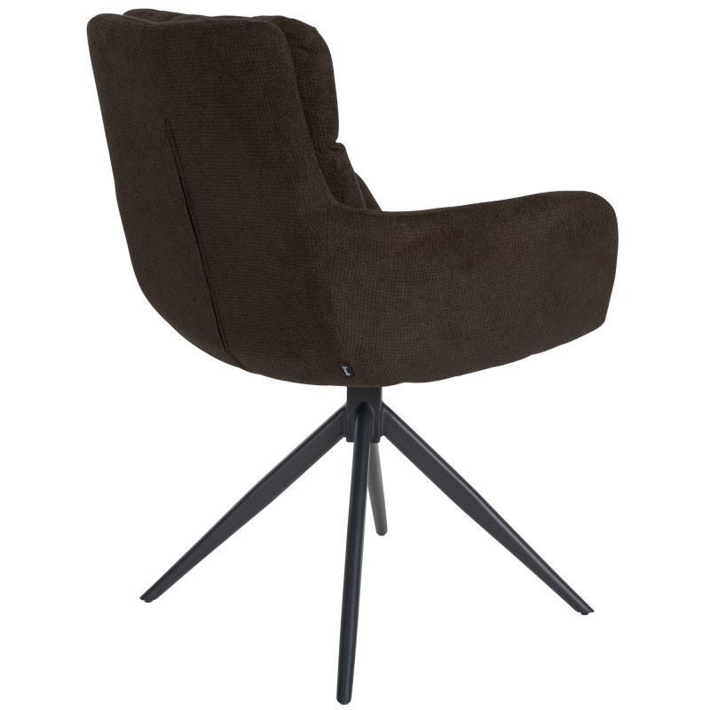 Chaise de salle à manger en tissu Vilas brun