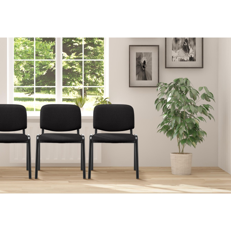 Fauteuil visiteur Ken, tissu noir