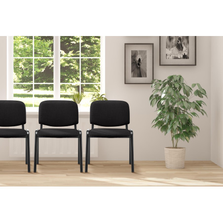 Fauteuil visiteur Ken, tissu noir