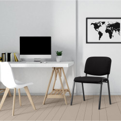 Fauteuil visiteur Ken, tissu noir