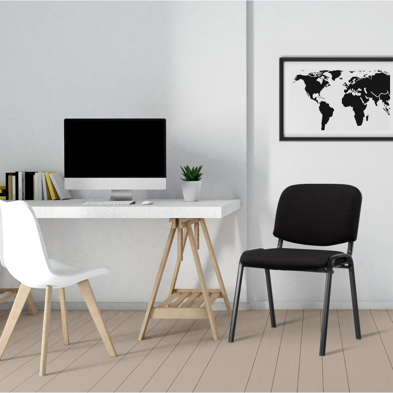 Chaise visiteur Ken en tissu noir